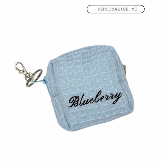 Blueberry Personalised Micro Keychain Pouch
