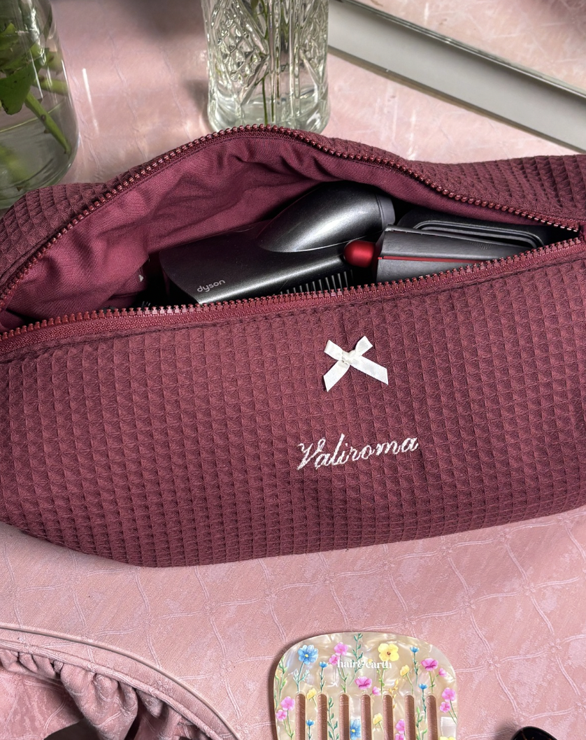 Dark Cherry – Personalised Hair Tool Bag